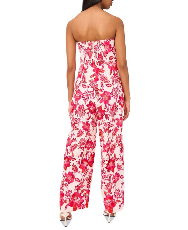 【送料無料】 セセ レディース ジャンプスーツ トップス Women's Strapless Smock-Back Wide-Leg Jumpsuit Romance Pink