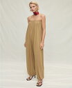 【送料無料】 マンゴ レディース ジャンプスーツ トップス Women's Puffed Hem Strapless Jumpsuit Beige
