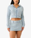 【送料無料】 トゥルーレリジョン レディース パーカー・スウェット アウター Women's Washed Raw Edge Big T Hoodie Swea...