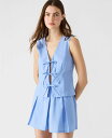 【送料無料】 スティーブ マデン レディース シャツ トップス Women's Aliza Sleeveless Tie-Front Top Aurora Blue(4)