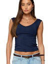 【送料無料】 アディクテッド レディース シャツ トップス Women's Angeline Wide V Neck Top Navy