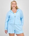 【送料無料】 イデオロギー レディース パーカー・スウェット アウター Plus Size Cropped Full-Zip Hoodie Silent Bre...