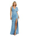 【送料無料】 マックダガル レディース ワンピース トップス Women's Sequined Asymmetrical Draped Trumpet Gown...