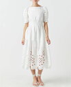 【送料無料】 イングリッシュファクトリー レディース ワンピース トップス Women's Boat-Neck Linen Midi Dress White