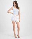 【送料無料】 ゲス レディース ワンピース トップス Women's Dessa Embroidered Linen Shorts Pure White