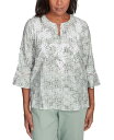 【送料無料】 アルフレッド ダナー レディース シャツ トップス Petite Santa Fe Embroidered Flare-Sleeve Top Aloe