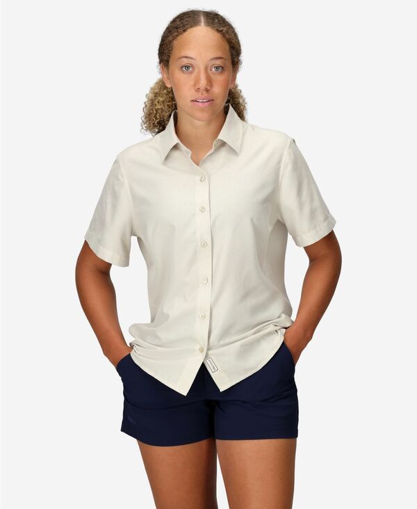 【送料無料】 マーモット レディース シャツ トップス Women's Air Exchange Short Sleeve Camp Collar Shirt Birch Bark