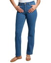 【送料無料】 ジョーンズニューヨーク レディース デニムパンツ ボトムス Petite Lexington Straight-Leg Jeans Striped Dark Wash(4)