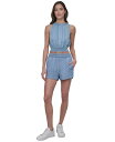 【送料無料】 ダナキャランニューヨーク レディース ハーフパンツ・ショーツ ボトムス Women's Chambray High Rise Dolphin-Hem Shorts FJZ - CHAMBRAY