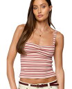 【送料無料】 アディクテッド レディース シャツ トップス Women's Adelia Striped Ruched Tank Top Mix