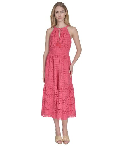 【送料無料】 ヴィンスカムート レディース ワンピース トップス Petite Cotton Tie-Neck Sleeveless Tiered Dress Pink 【送料無料】 ヴィンスカムート レディース ワンピース トップス Petite Cotton Tie-Neck Sleeveless Tiered Dress Pink