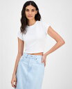 【送料無料】 カルバンクライン レディース シャツ トップス Women's Monogram Logo Baby T-Shirt Brilliant White