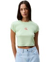 【送料無料】 カルバンクライン レディース シャツ トップス Women's Monogram Logo Baby T-Shirt Butterfly