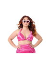 【送料無料】 ユニークビンテージ レディース トップのみ 水着 Plus Size Monroe Halter Bikini Top Pink shimmer