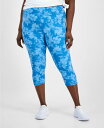 【送料無料】 イデオロギー レディース レギンス ボトムス Plus Size Abstract Dye Capri Leggings Abs Dye Teal