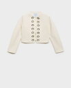 【送料無料】 マンゴ レディース ジャケット・ブルゾン アウター Women's Perforated Trim Cotton Jacket White