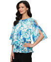 【送料無料】 アレックスイブニングス レディース シャツ トップス Women's Printed Tulip-Hem Chiffon Burnout Blouse Ivory Multi
