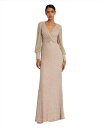 【送料無料】 マックダガル レディース ワンピース トップス Women's Wrap Over Bishop Sleeve Gown With Pearl B...