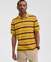 【送料無料】 クラブルーム メンズ ポロシャツ トップス Men's Fred Striped Polo Shirt Black and Gold