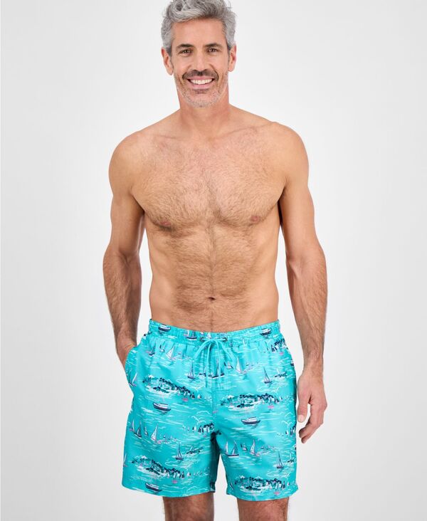 ̵ ֥롼  ϡեѥġ硼  Men's Sailboat Graphic Swim Trunks Tr...