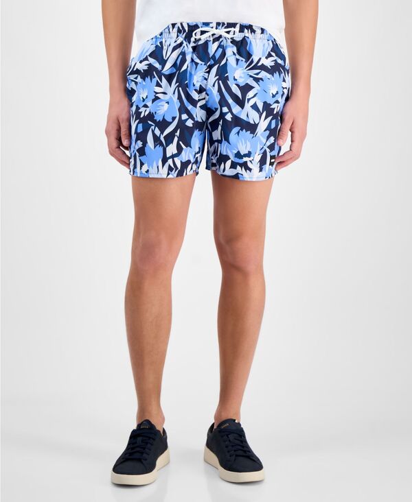 【送料無料】 ヒューゴボス メンズ ハーフパンツ・ショーツ 水着 Men's Abstract Floral 5" Swim Shorts Navy