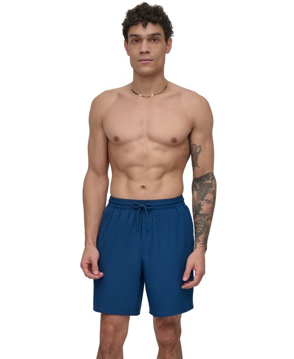 【送料無料】 ダナ キャラン ニューヨーク メンズ ハーフパンツ・ショーツ 水着 Men's Core Valley Stretch Performance 7" Volley Shorts Poseidon