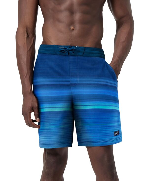【送料無料】 スピード メンズ ハーフパンツ・ショーツ 水着 Men's Onshore Bondi Basin Ombre Stripe Drawstring 9" Boardshorts Turkish Sea
