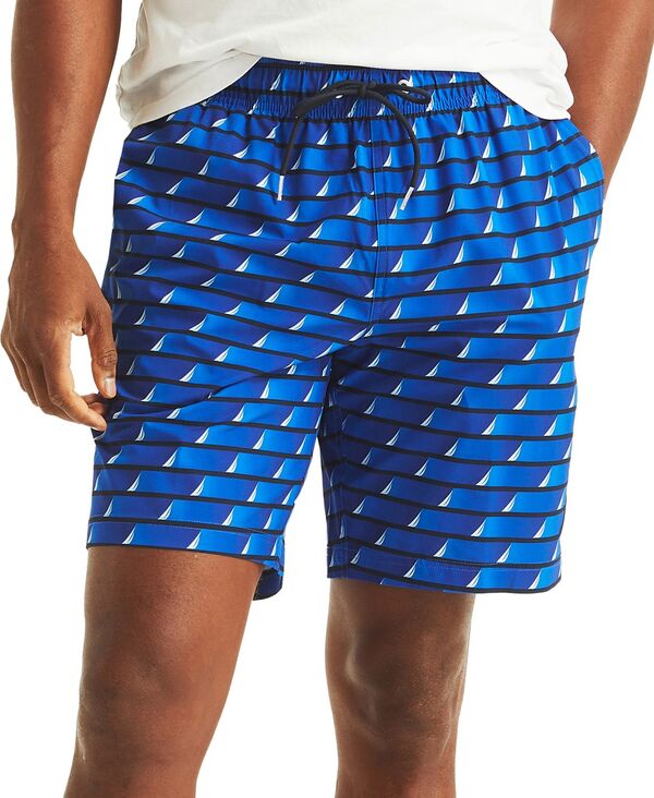 【送料無料】 ナウティカ メンズ ハーフパンツ・ショーツ 水着 Men's Printed Drawstring Quick Dry 6" Swim Trunks Navy