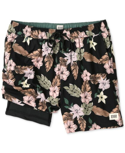 【送料無料】 スコッチアンドソーダ メンズ ハーフパンツ・ショーツ 水着 Men's Nostalgia Floral-Print Drawstring Swim Trunks Meteorite 【送料無料】 スコッチアンドソーダ メンズ ハーフパンツ・ショーツ 水着 Men's Nostalgia Floral-Print Drawstring Swim Trunks Meteorite