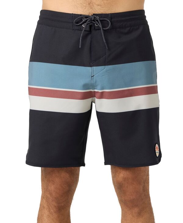 【送料無料】 オニール メンズ ハーフパンツ・ショーツ 水着 Men's Cruzer Stripe Scallop 18 Swim Shorts Black