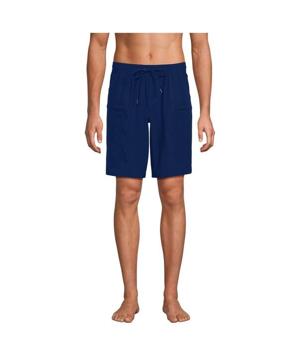 【送料無料】 ランズエンド メンズ ハーフパンツ・ショーツ 水着 Men's 9 Inch Packable Cargo Swim Shorts Deep sea navy