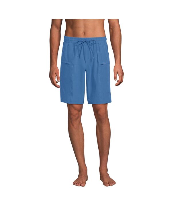 【送料無料】 ランズエンド メンズ ハーフパンツ・ショーツ 水着 Men's 9 Inch Packable Cargo Swim Shorts Mariner blue
