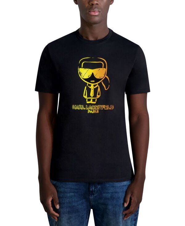 カール ラガーフェルド メンズ トップス Tシャツ ロゴ グラフィック KARL LAGERFELD PARIS Men's Outli..