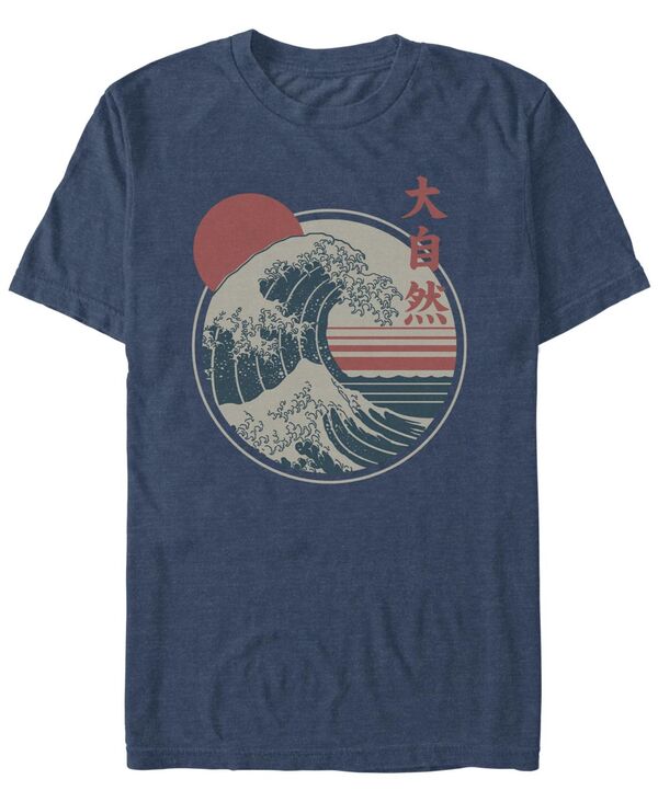 【送料無料】 フィフスサン メンズ Tシャツ トップス Men's Great Wave Short Sleeve T-Shirt Navy heather