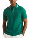 【送料無料】 ナウティカ メンズ ポロシャツ トップス Men's Textured Polo Shirt Green Leaf