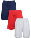 【送料無料】 ギャラクシーバイハルビック メンズ ハーフパンツ・ショーツ ボトムス Men's 3-Pack Jump Start Lightweight Breathable Moisture Wicking Mesh Shorts Navy Red White(4)