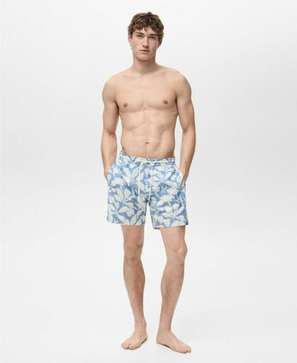 【送料無料】 マンゴ メンズ ハーフパンツ・ショーツ 水着 Men's Floral Print Swim Trunks Blue 【送料無料】 マンゴ メンズ ハーフパンツ・ショーツ 水着 Men's Floral Print Swim Trunks Blue