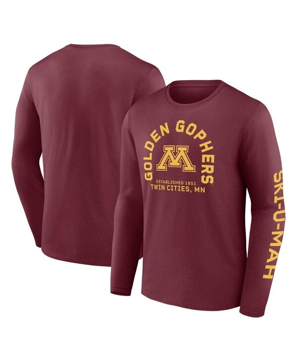 ファナティクス メンズ トップス Tシャツ コットン Fanatics Men's Maroon Minnesota Golden Gophers Fundamentals Cotton Winning Team Long Sleeve T-Shirt Maroon マルーン