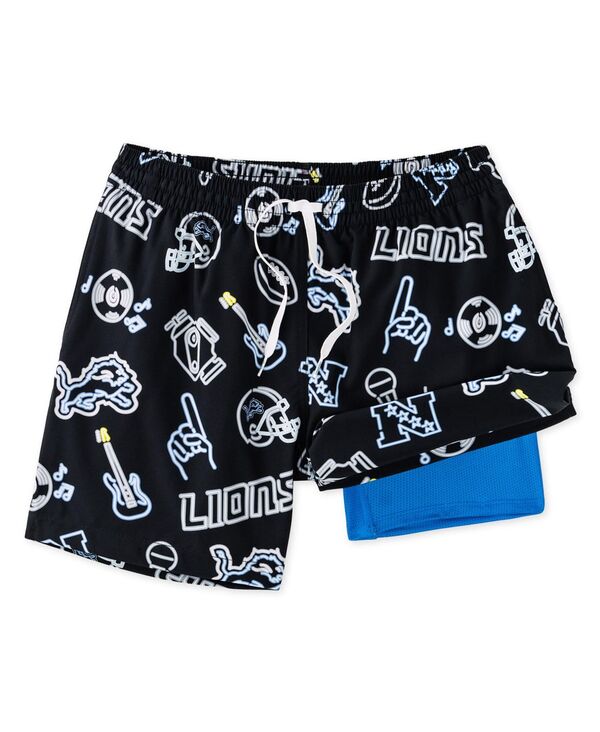 【送料無料】 チャビーズ メンズ ハーフパンツ・ショーツ 水着 Men's 5.5" Black Detroit Lions The Neon Lined Classic Swim Trunks Black