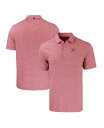 【送料無料】 カッターアンドバック メンズ ポロシャツ トップス Men's Red Utah Utes Forge Eco Double Stripe Str...