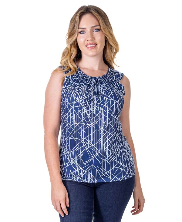 【送料無料】 24セブンコンフォート レディース シャツ トップス Petite Navy Prin