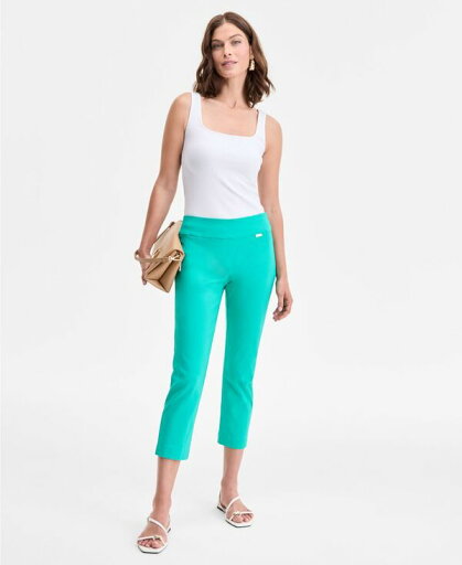 【送料無料】 アイ.エヌ.シー インターナショナル コンセプト レディース カジュアルパンツ ボトムス Women's Tummy-Control Pull-On Capri Pants Surf Green 【送料無料】 アイ.エヌ.シー インターナショナル コンセプト レディース カジュアルパンツ ボトムス Women's Tummy-Control Pull-On Capri Pants Surf Green