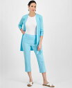 【送料無料】 ジェイエムコレクション レディース カジュアルパンツ ボトムス Women's Pull-On Capri Tummy-Control Pants Blue Riviera