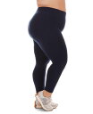 【送料無料】 メモイ レディース レギンス ボトムス Plus Size Seamless Fleece-Lined Leggings Navy