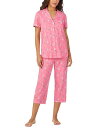 【送料無料】 クドルドッズ レディース ナイトウェア アンダーウェア Women's Short-Sleeve Cropped Pajama Set Coral