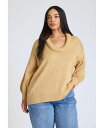 【送料無料】 エロクイ レディース ニット・セーター アウター Plus Size Round Neckline Slouchy Sweater Cream(4)