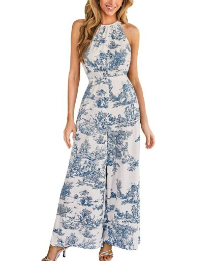 【送料無料】 カップシー レディース ジャンプスーツ トップス Women's Enchanting Toile Halter Jumpsuit Blue 【送料無料】 カップシー レディース ジャンプスーツ トップス Women's Enchanting Toile Halter Jumpsuit Blue