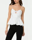 【送料無料】 アストール レディース シャツ トップス Women's Twist-Front Bubble-Hem Top Off White