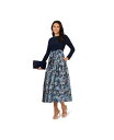 【送料無料】 アドリアナ パペル レディース ワンピース トップス Women's Long-Sleeve Jacquard Ball Gown Midnigh...