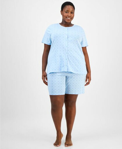 【送料無料】 チャータークラブ レディース ナイトウェア アンダーウェア Plus Size Cotton Floral Bermuda Pajamas Set Daint Medallion 【送料無料】 チャータークラブ レディース ナイトウェア アンダーウェア Plus Size Cotton Floral Bermuda Pajamas Set Daint Medallion